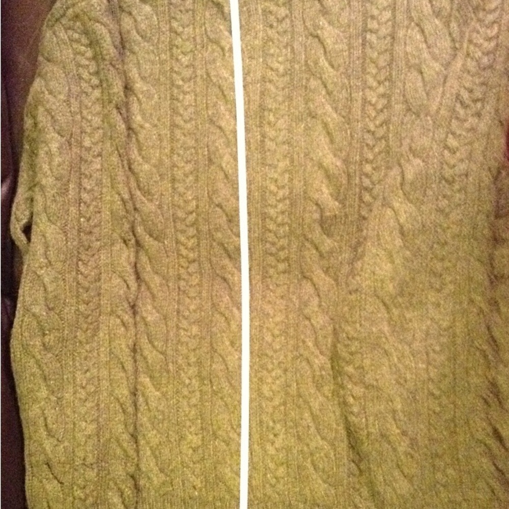 Ralph Lauren Purple Label Cable-Knit Olive Green Luxury Cashmere Polo Sweater - Picture 9 of 16